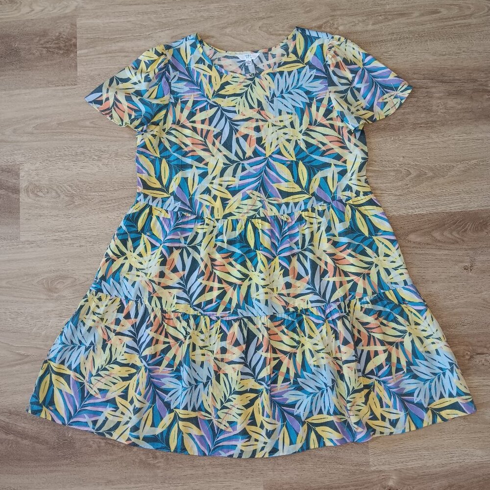 ❌3/$10❌ Tropical Tiered Dress L Time & Tru